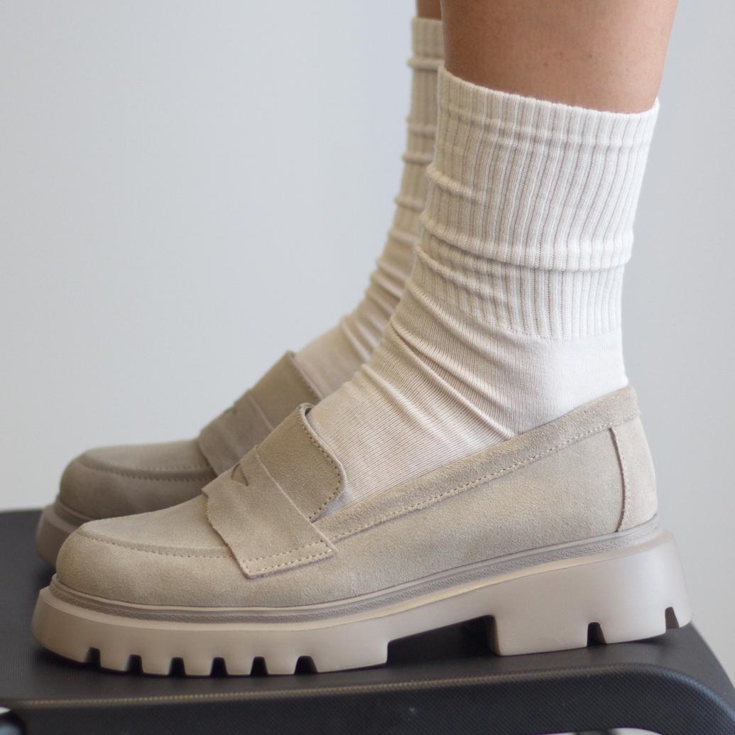 Лоферы женские Zlett из натуральной замши на легкой подошве р. 38 Латте (2772)