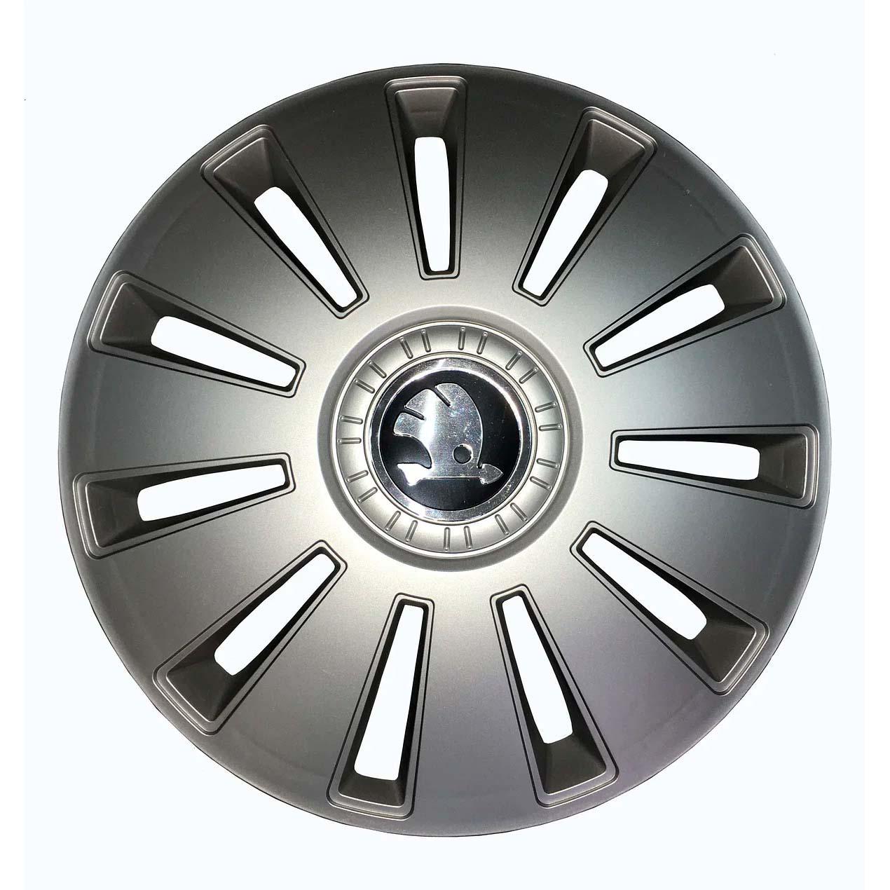 Ковпаки автомобільні Кенгуру Rex Skoda R16 4 шт. Сірий