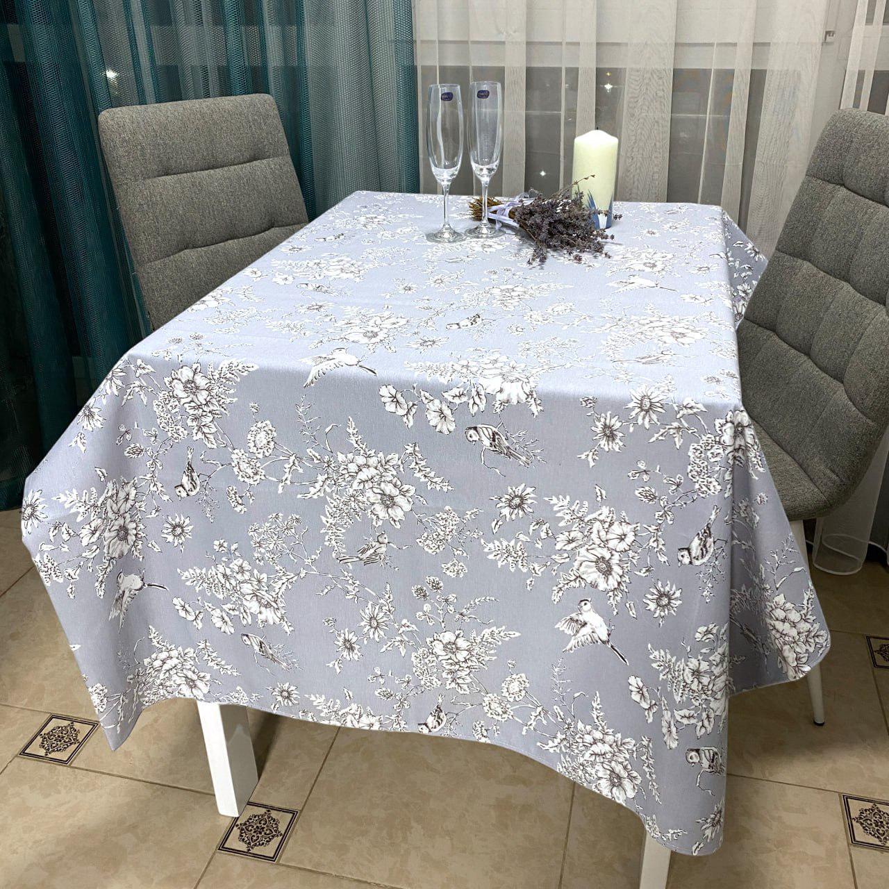 Скатерть тефлоновая Белые цветы 110x140 см (58-67-теф_ск_б_к_110x140)