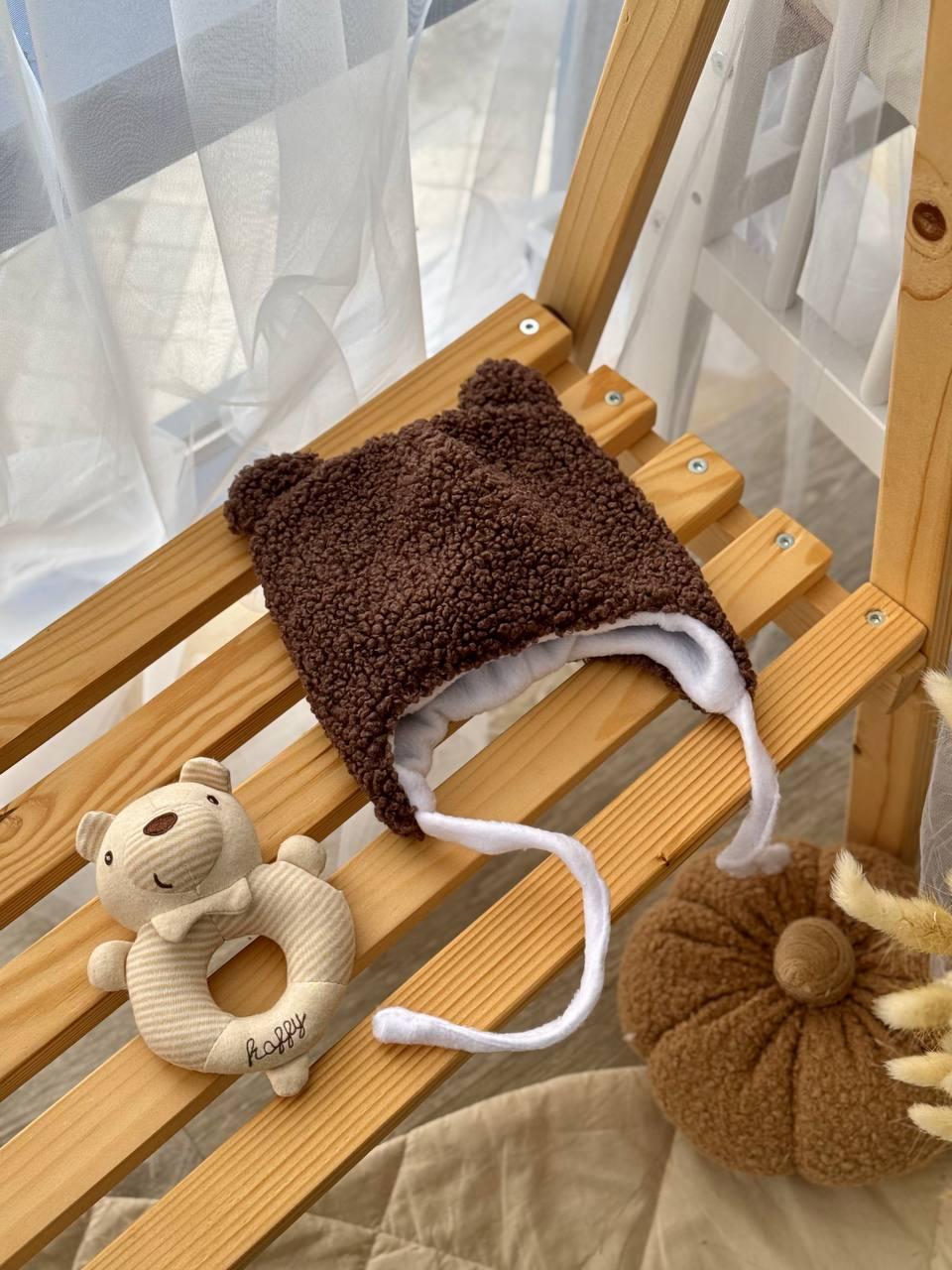 Шапка дитяча зимова Teddy 48-50 см 1-2 роки Шоколадний (2781800170) - фото 2