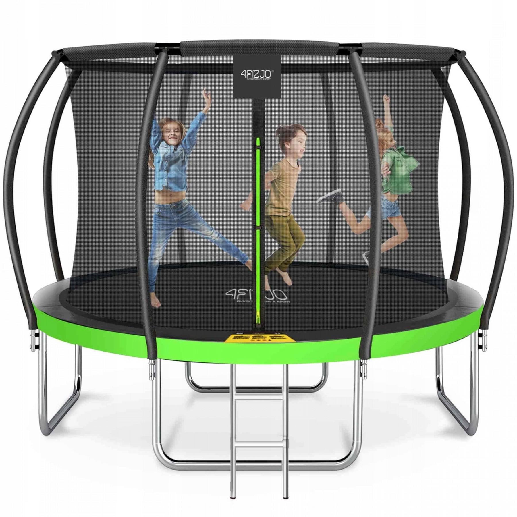 Батут с внутренней сеткой 4FIZJO Premium 12FT 374 см Black/Green (4FJ0605)