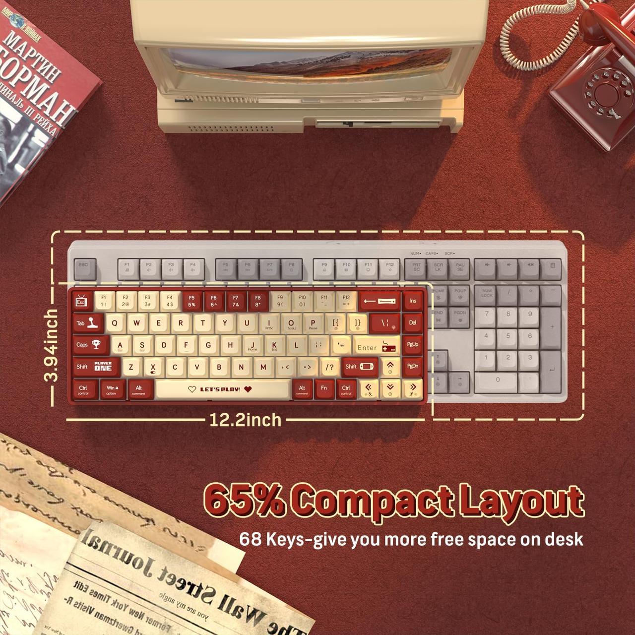 Клавіатура механічна дротова Ajazz AK680 RGB-підсвітка червоні світчі hotswap Red (2569097985) - фото 8