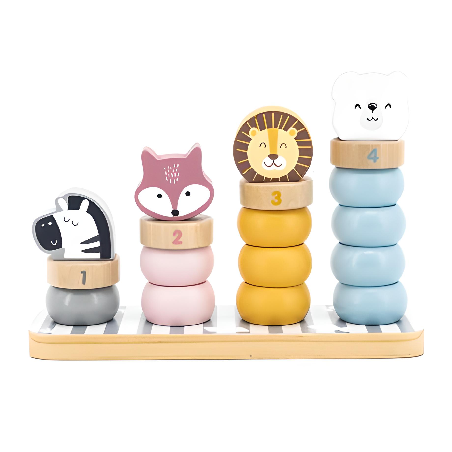 Деревянный сортер-пирамидка Viga Toys Зверята