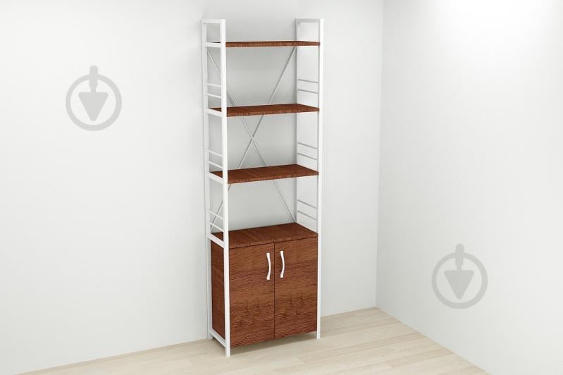 Этажерка 4/60 Ferrum-decor Серии Конект с тумбой  179x60x28 Белый ДСП Венге (FD1072)