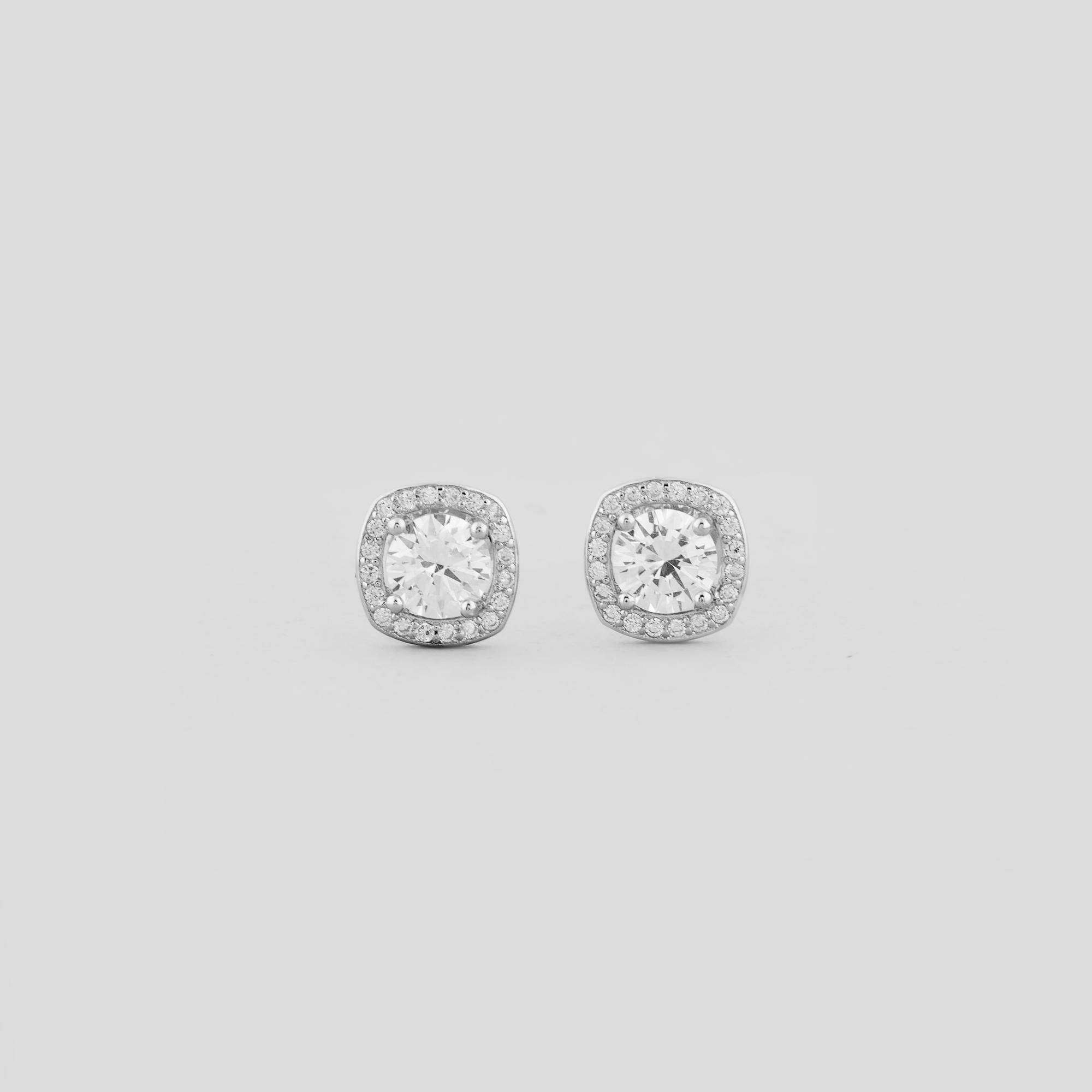 Серебряные серьги Minimal Зеркало души (15662)