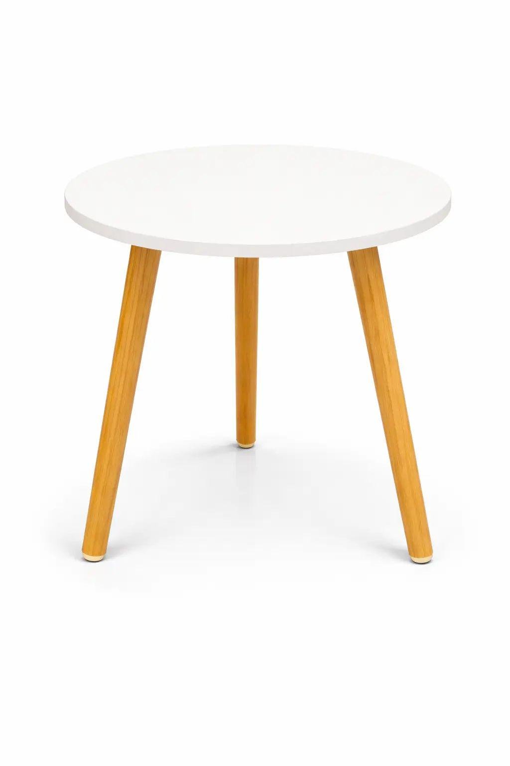 Столик интерьерный круглый DASH-1201 на 3 ножках столешница с гладким покрытием 40х40х55 см Светлое дерево (opt-106108)