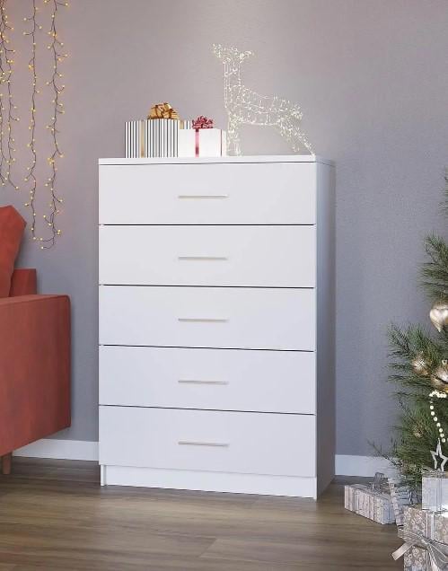 Комод на 5 шухляд вузький Білий (Р90) - фото 1 Комод на 5 шухляд вузький Білий (Р90) - фото 1
