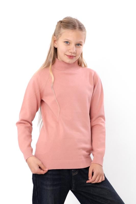 Светр кашеміровий підлітковий прямого крою для дівчинки Носи Своє 128 см Пудровий (16023)