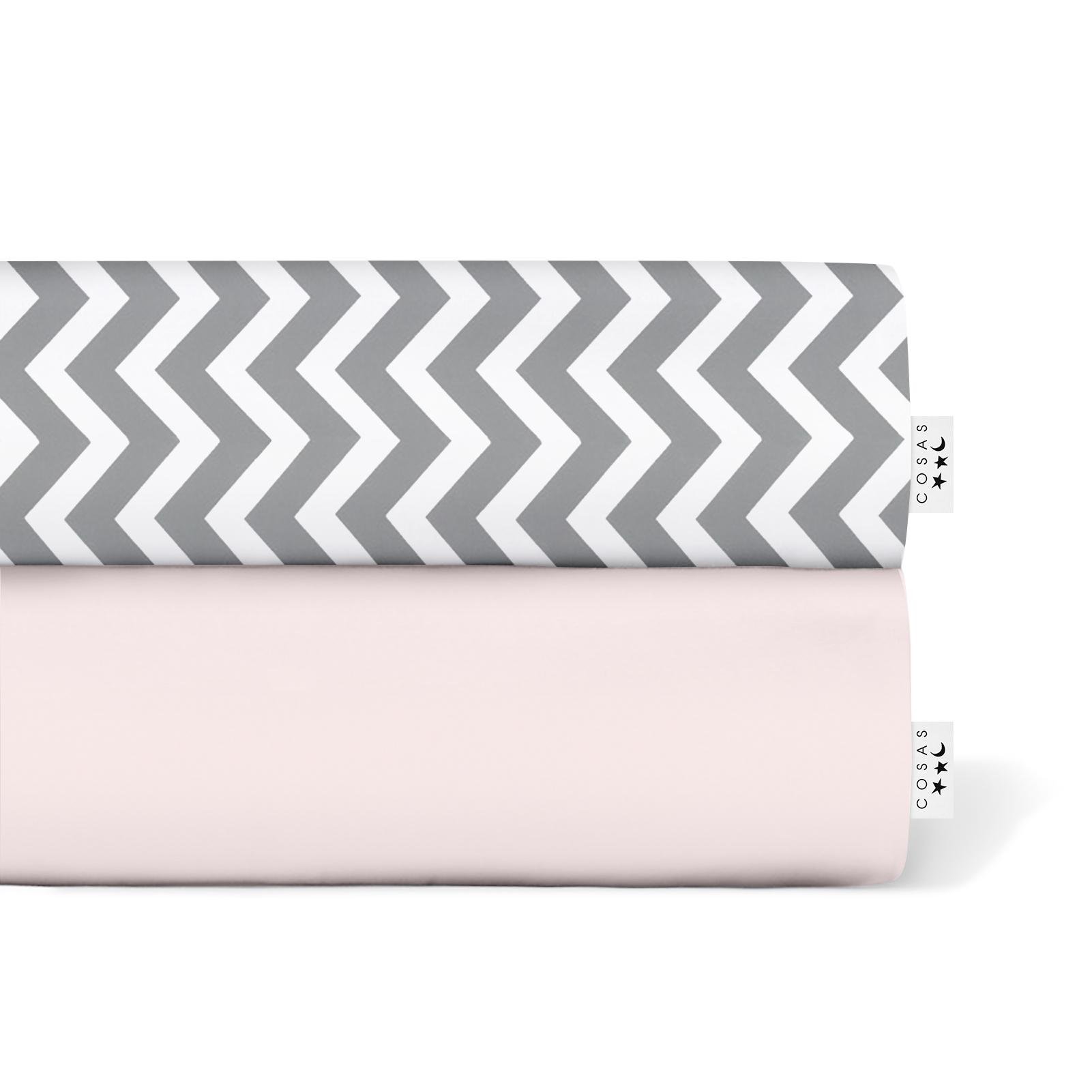 Набір дитячих простирадл COSAS на резинці Rose/Zigzag grey (4822052056813) - фото 2 Набір дитячих простирадл COSAS на резинці Rose/Zigzag grey (4822052056813) - фото 2