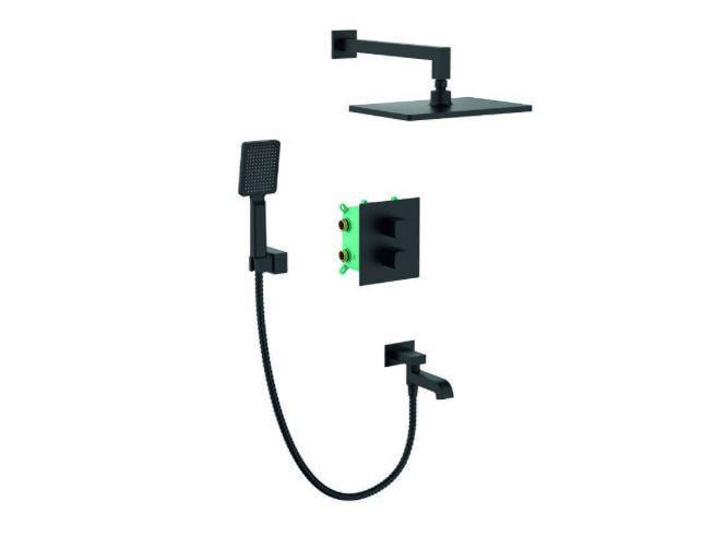 Душевая система встраиваемая KOER KB-67011-05 с термостатом Черный (KR4727)