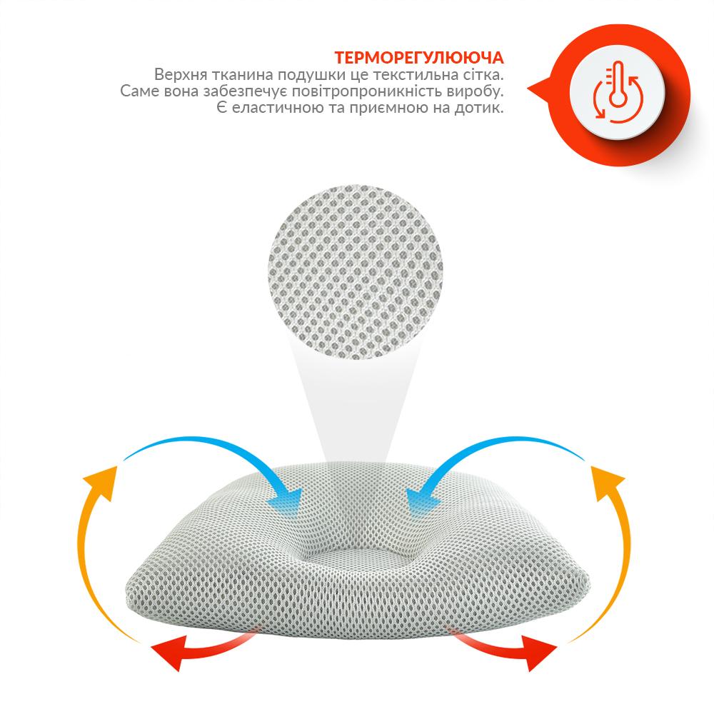 Подушка детская ортопедическая PAPAELLA d-9 25х26х8 см Серый (15694) - фото 4