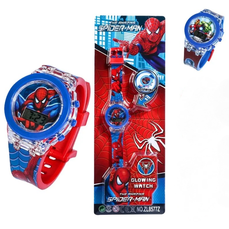 Дитячий електронний годинник з підсвічуванням Spider Man Light Watch - Людина Павук - фото 3