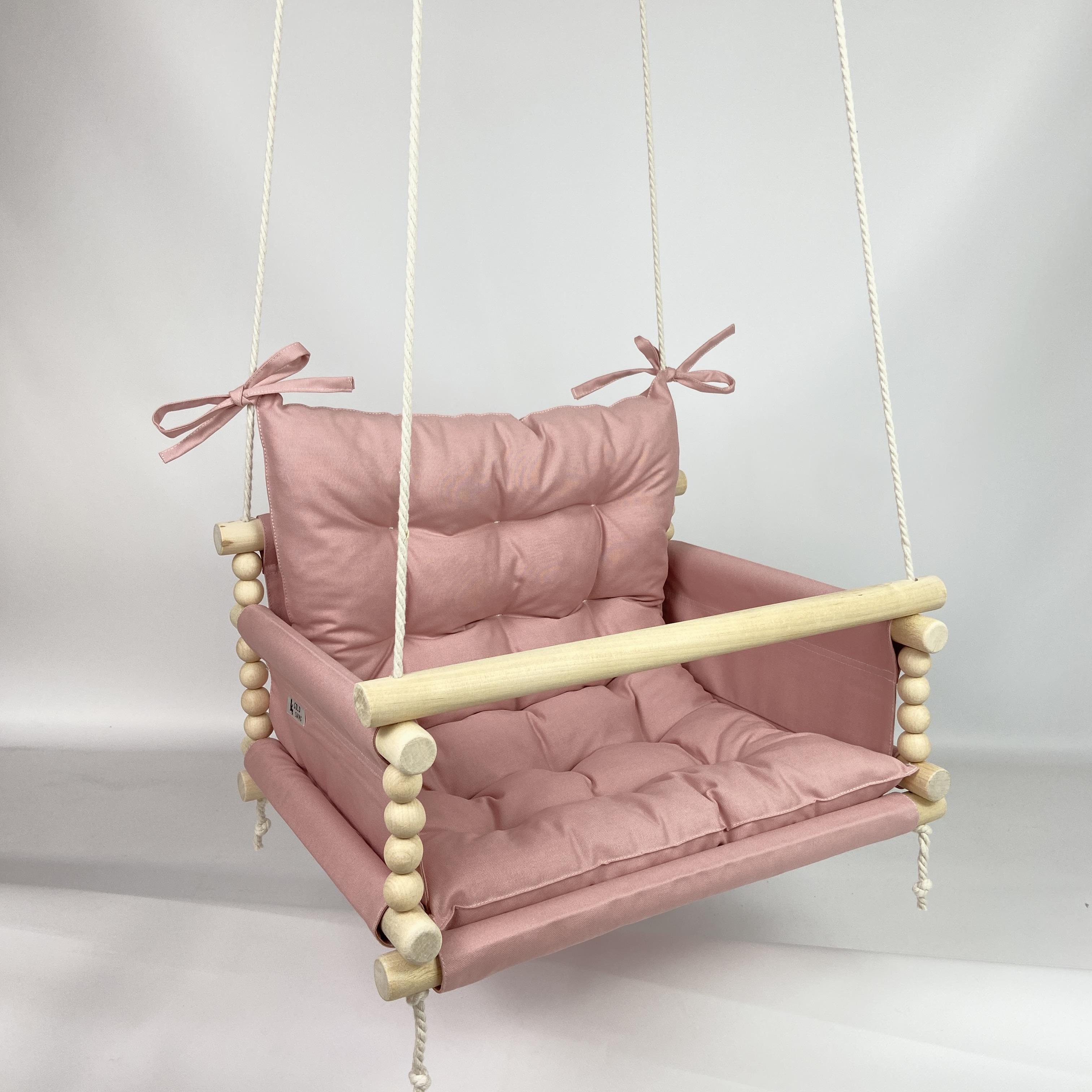 Подвесные детские качели Джуниор водоотталкивающая ткань Персиковый (gs-8867)