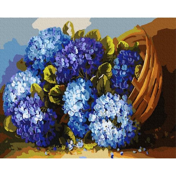 Картина по номерам Brushme GX8406 Синие цветы в корзине 40x50 см (1379077027)
