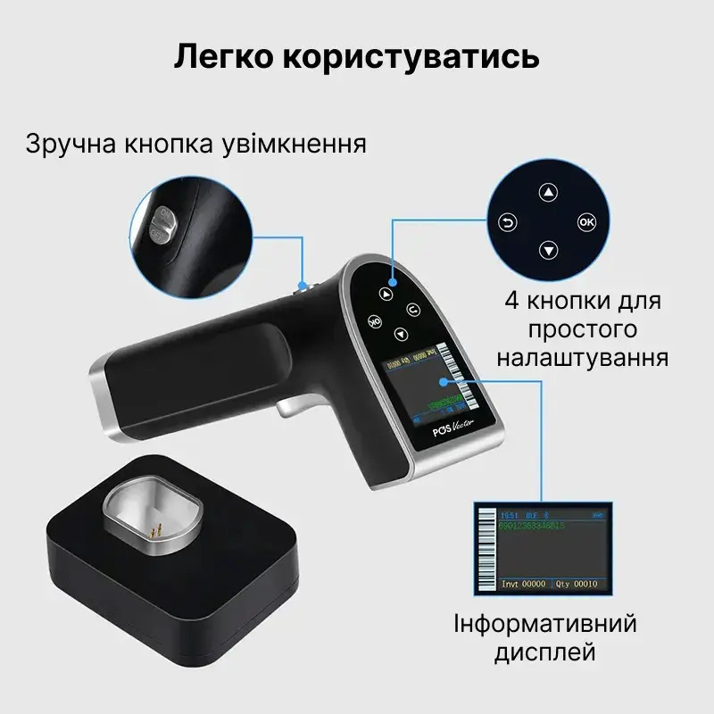 Сканер штрихкодов беспроводной 2D/1D YHD-6800DB-PRO BlueTooth (21777980) - фото 3