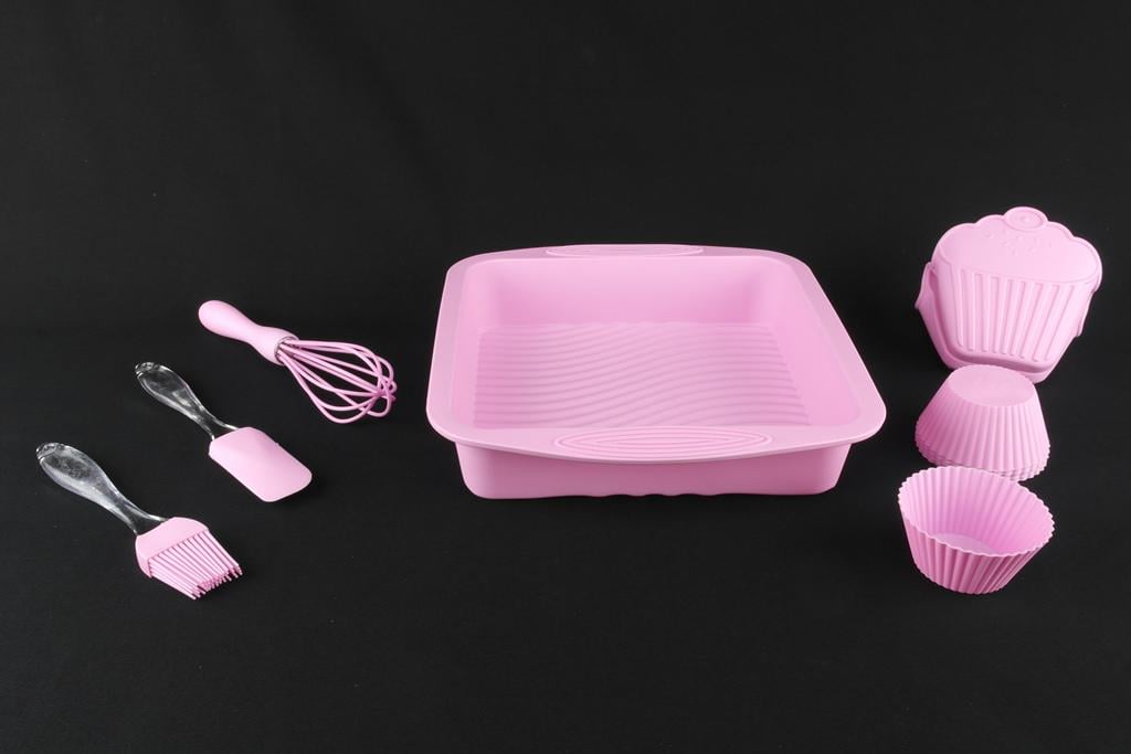 Набір силіконовий A-Plus 1951 G лопатка/віночок/пензлик/прихватка/форма (DR001287)