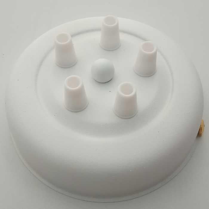 Розетка потолочная d 140 мм на 5 выводов Белый (6405)