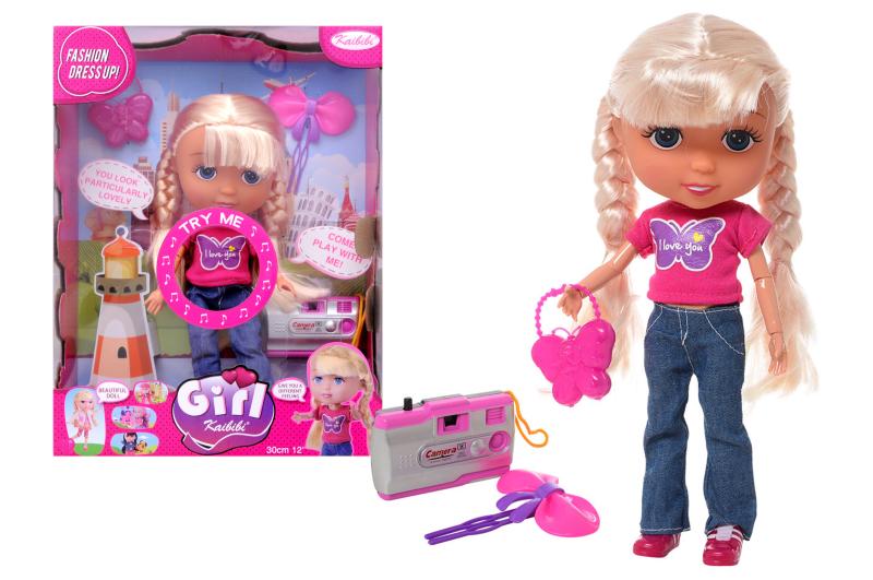Кукла интерактивная Каibibi Fashion dress up с фотоаппаратом 27x35,5x11,5 см Розовый (BLD111-3)