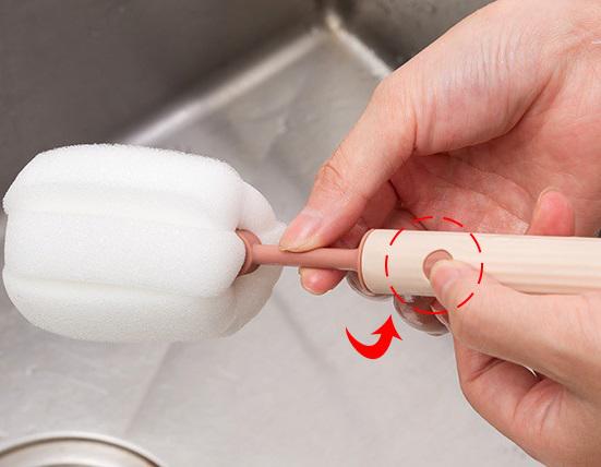 Мочалка для мытья бутылок и стаканов 14763 5х8х27 см Персиковый (4993058) - фото 4 Мочалка для мытья бутылок и стаканов 14763 5х8х27 см Персиковый (4993058) - фото 4