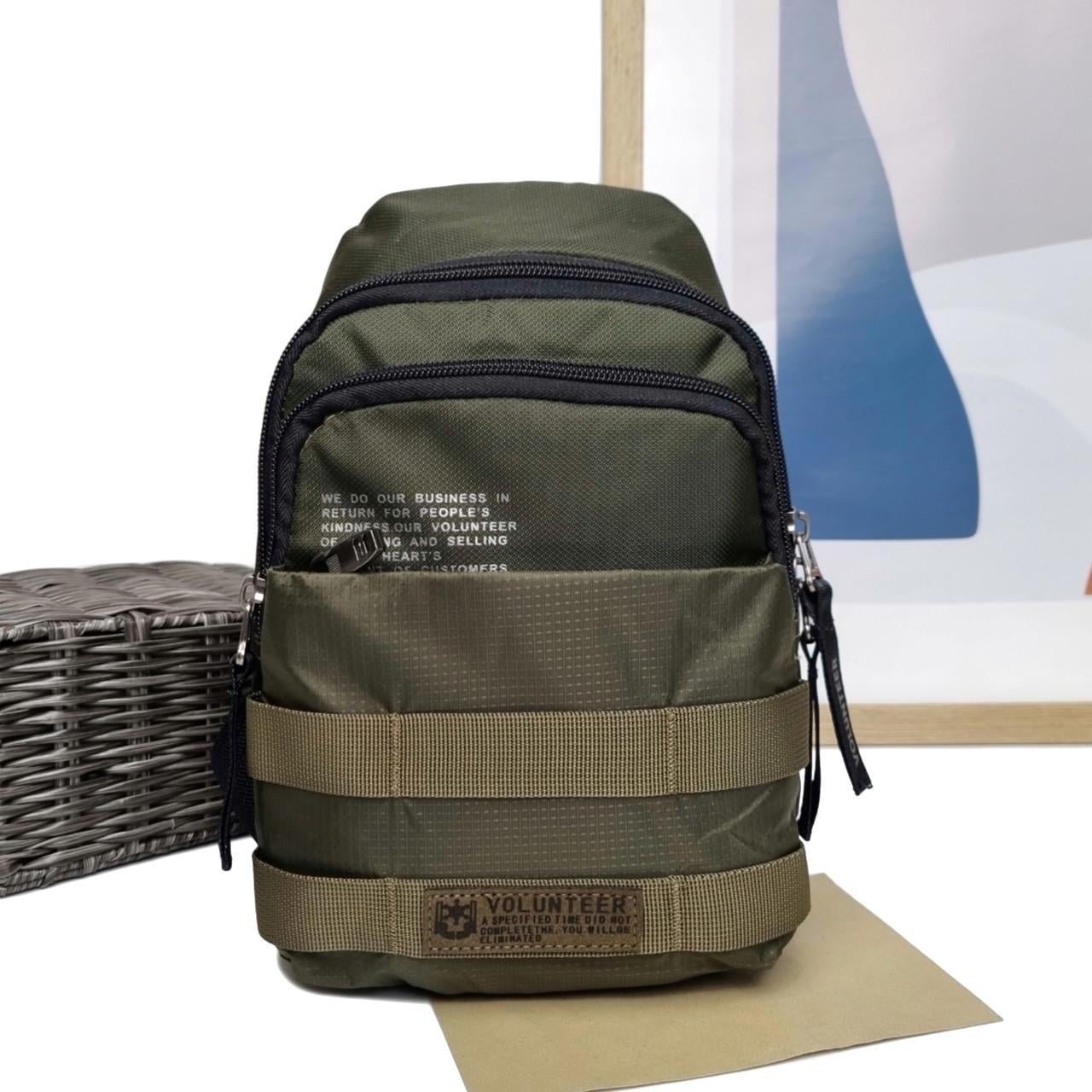 Чоловіча сумка нагрудна Volunteer поліестер Хакі (1829-14 green)