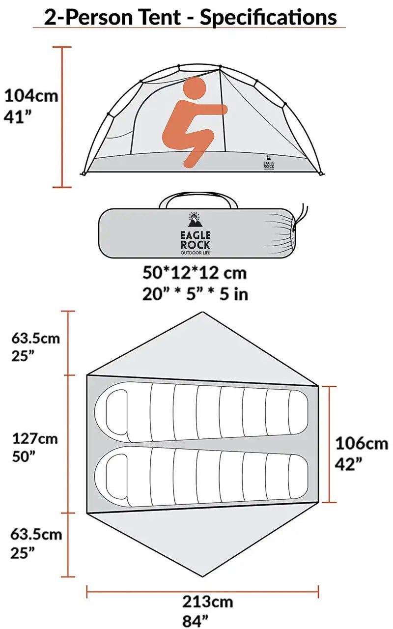 Палатка двухместная Eagle rock туристическая алюминиевый каркас - фото 4