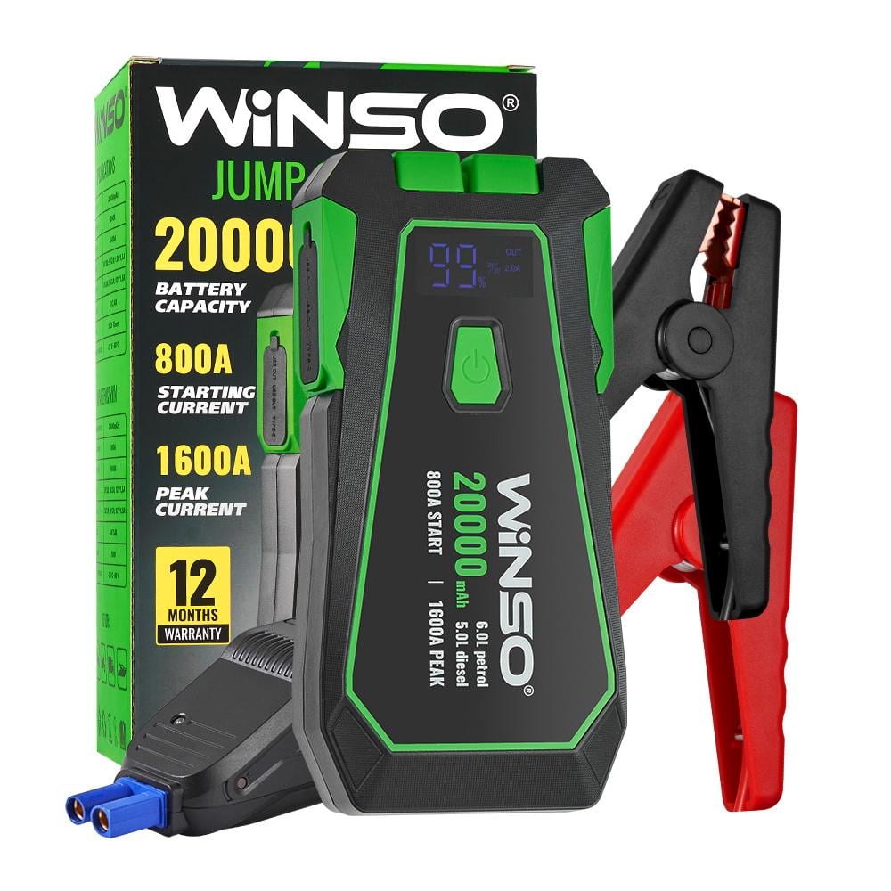 Пусковий пристрій WINSO Jump Starter 800A/1600A 20000 mAh (140800) - фото 4