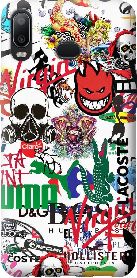 Чехол на Samsung Galaxy A6s Many different logos (4022u-1604-42517)