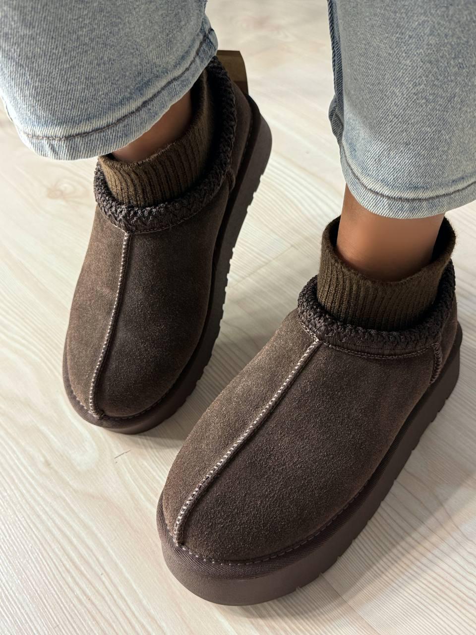 Угги женские Hengji 90-7 с носком и вышивкой натуральная замша р. 36 Коричневый (4943) - фото 6 Угги женские Hengji 90-7 с носком и вышивкой натуральная замша р. 36 Коричневый (4943) - фото 6