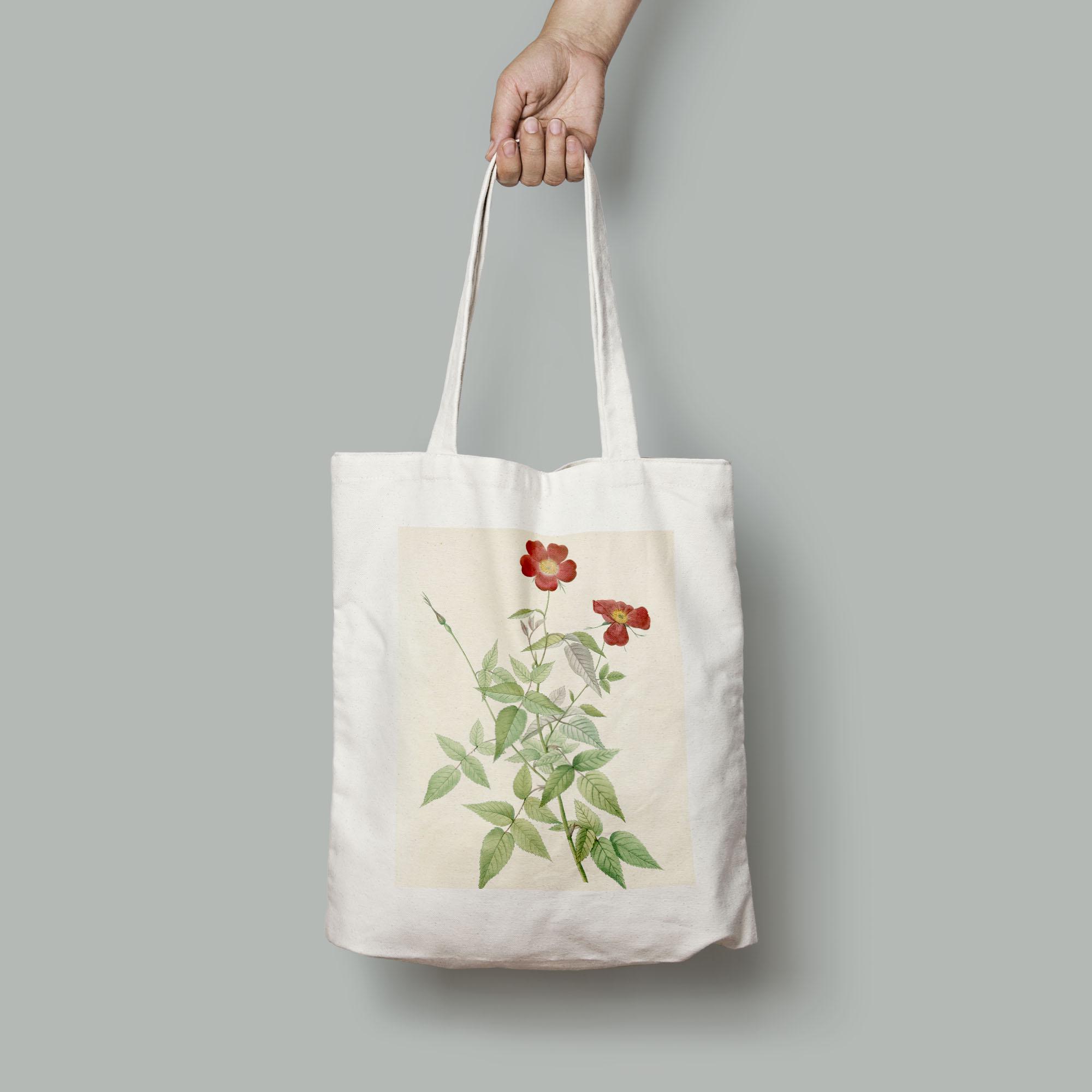 Эко-сумка Винтажный цветочный принт Роза французская шопер (Flowers1919010_Bag)