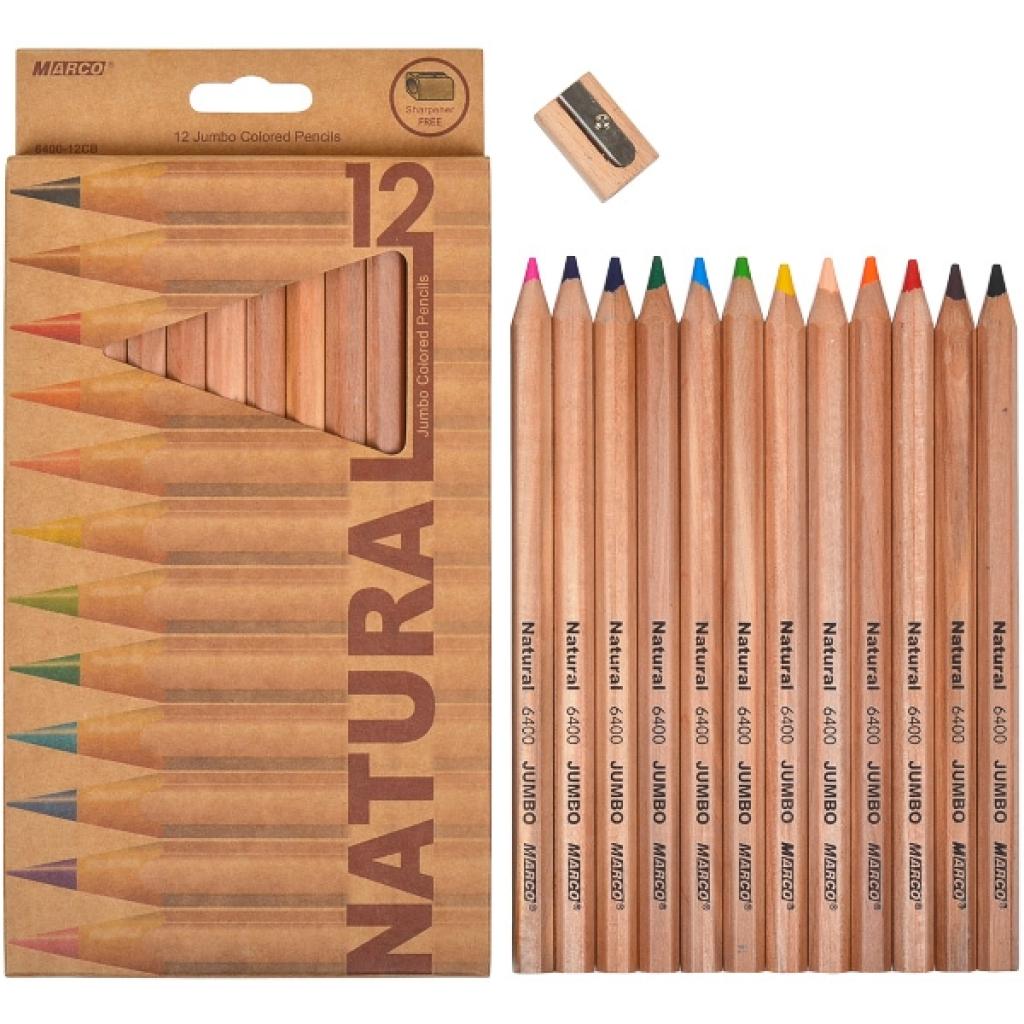 Олівці кольорові Marco Natural 6400 НВ з точилкою ART 12 кольорів (6400/12)