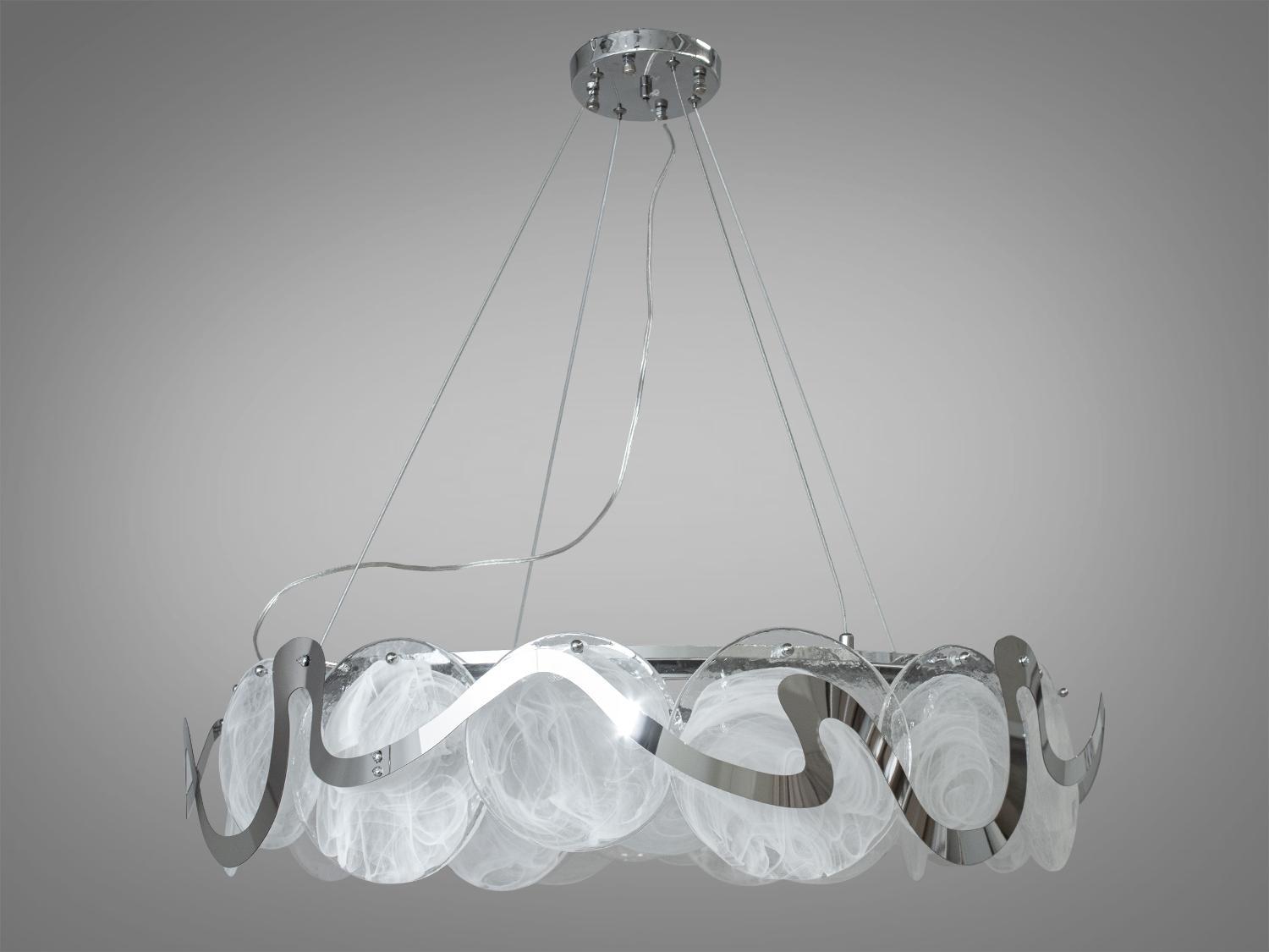 Люстра-подвес Diasha с круглыми стеклянными элементами Хром (18037-800HR) Люстра-подвес Diasha с круглыми стеклянными элементами Хром (18037-800HR)