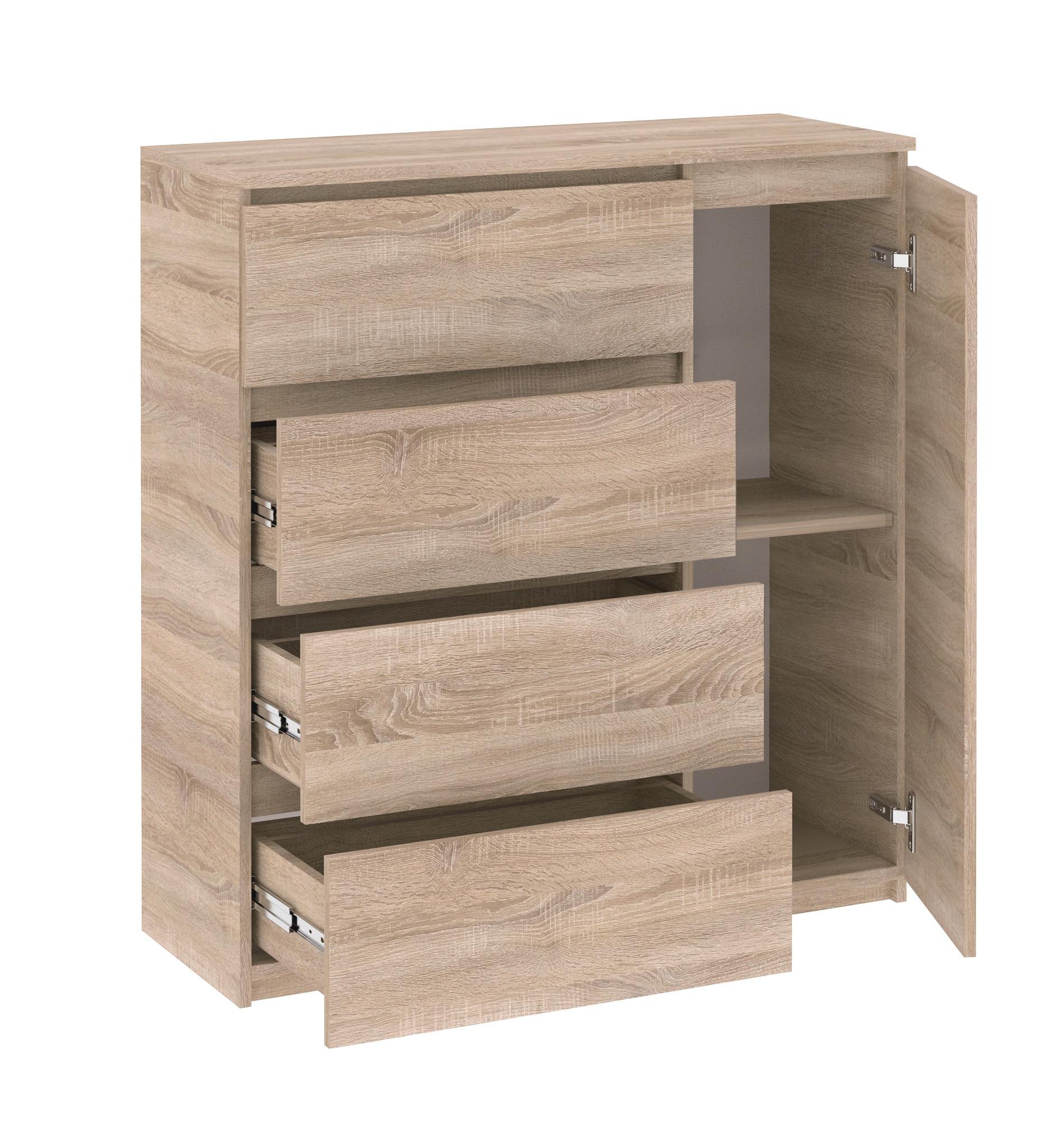 Комод Мастер Форм Брайт ДСП 4/1 телескопические направляющие правосторонний 1000х376х950 мм Сонома - фото 2