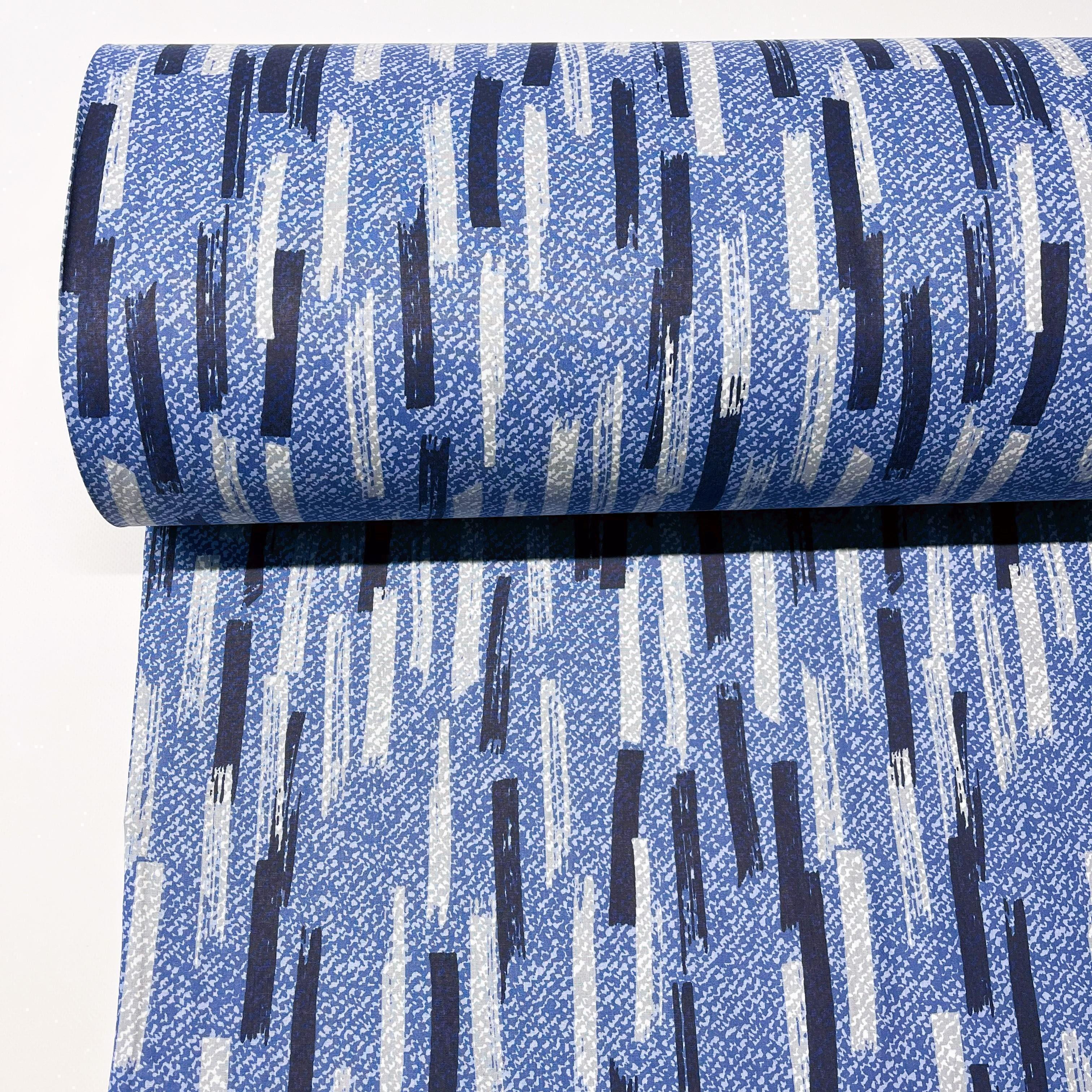 Ткань для постельного белья полоски ранфорс 240 см Синий (624205/2 02223)