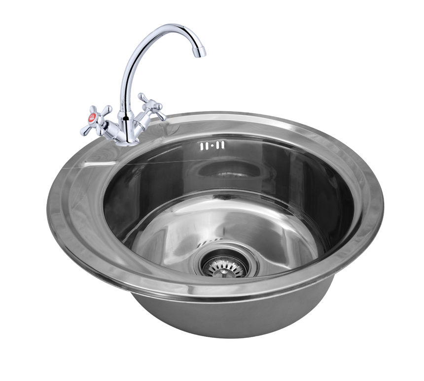 Мийка для кухні Kroner Polish 49 см + змішувач/сифон (07880581)