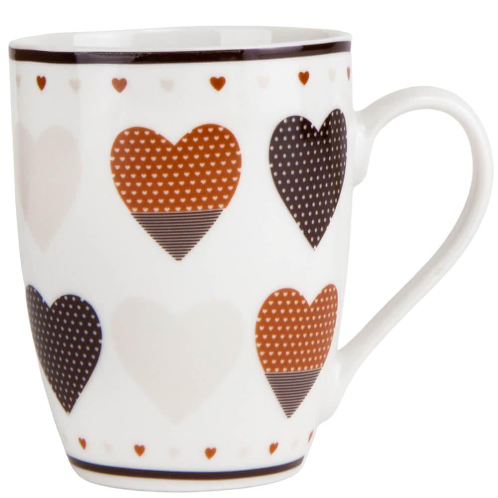 Набор кружок керамическых Elisey Hearts 1 300 мл 4 шт. Белый (9009-009)