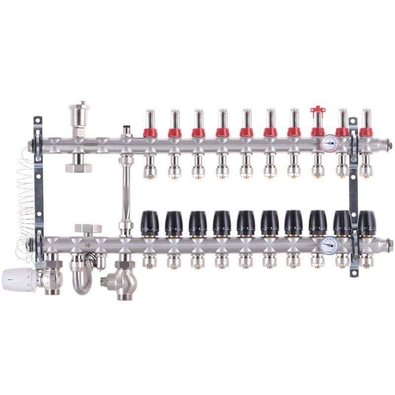 Коллектор KOER KR.S1012-10 1"х10 SUS304 с евроконусами 3/4-16 (KR2943)