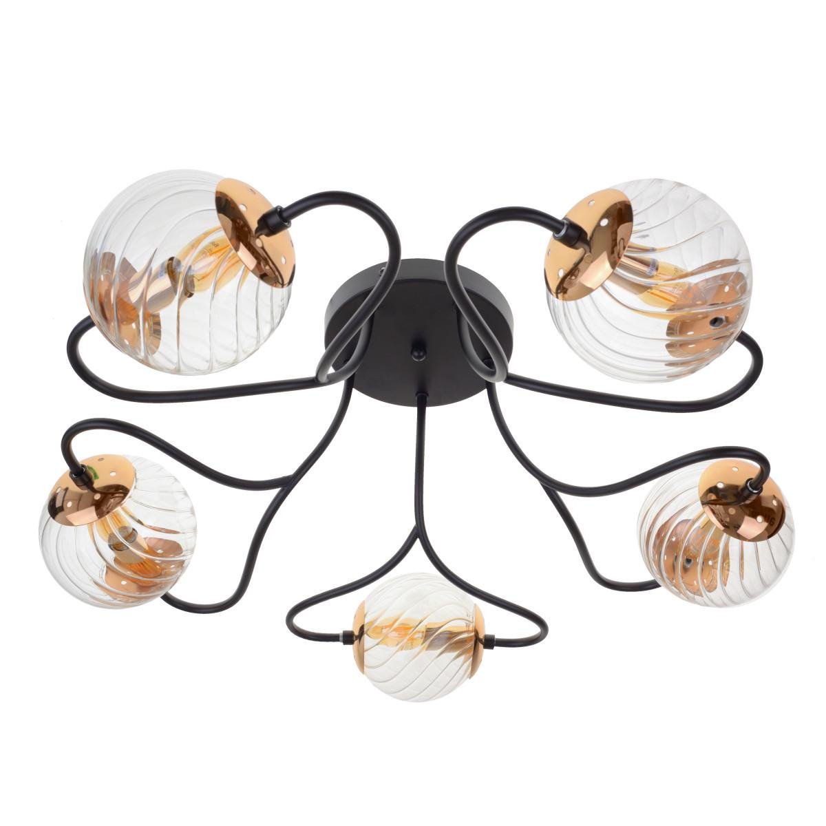 Люстра хайтек Brille BL-801S/5 E14 BK+FG Чорний/Золото