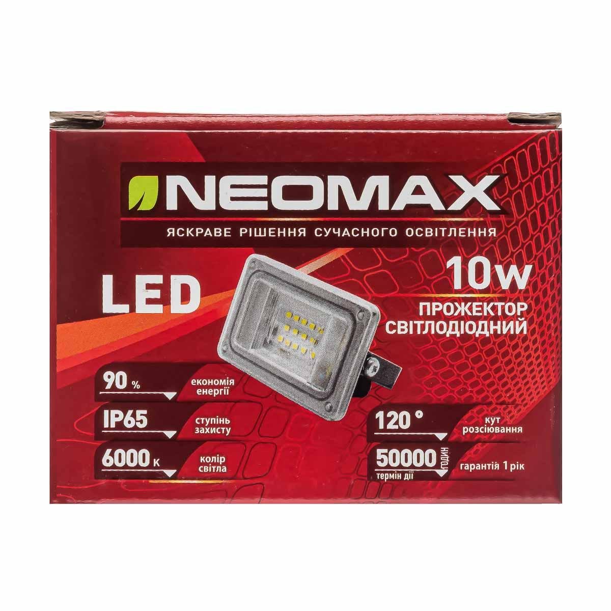 Прожектор Neomax IP65 LED 10 W 6000 K водонепроникний з білим світлом (t6786) - фото 2