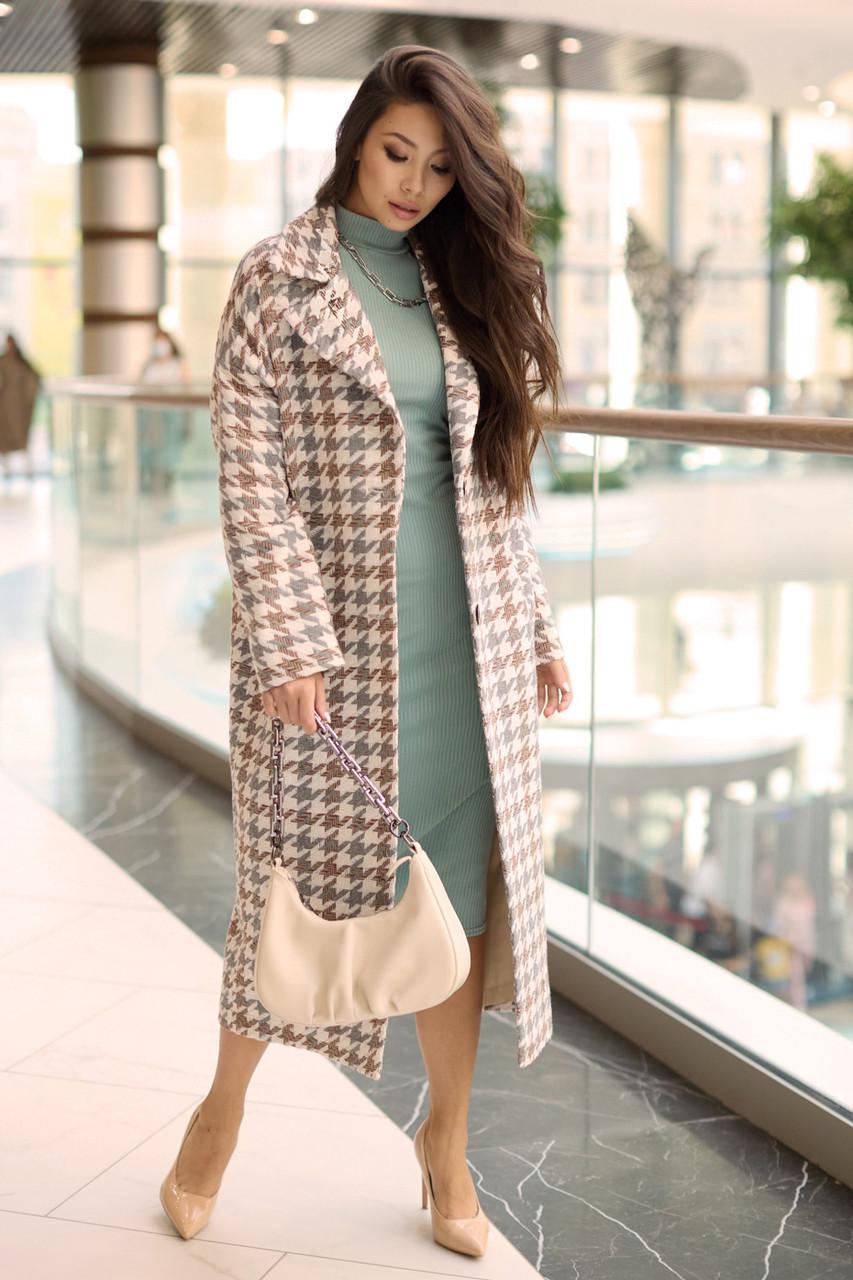 Женское пальто Seventeen L-XL Серый с бежевым - фото 6 Женское пальто Seventeen L-XL Серый с бежевым - фото 6