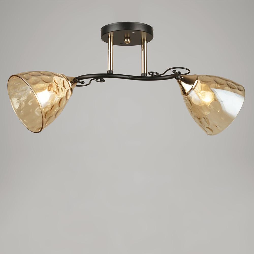 Люстра стельова Lighthouse SRS-19752/2 BK/FGD Чорний/Золотий/Бурштиновий Люстра стельова Lighthouse SRS-19752/2 BK/FGD Чорний/Золотий/Бурштиновий