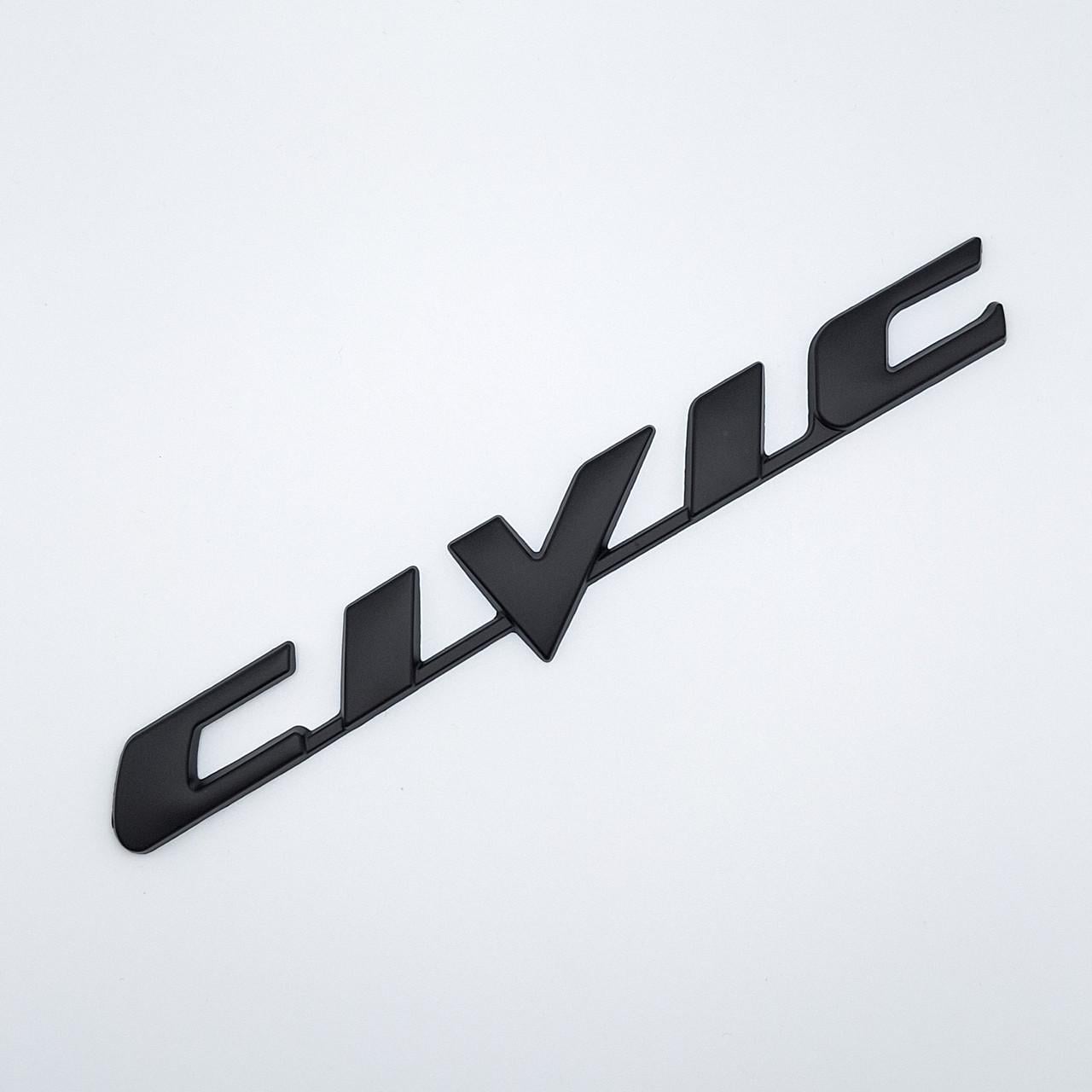 Эмблема надпись Civic Honda металл 17,7х2,8 см Черный матовый (1978439302)