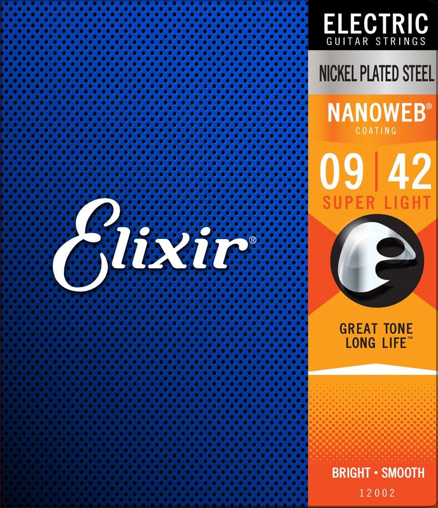 Струны для гитары Elixir 12002 NANOWEB 9-42 Super Light