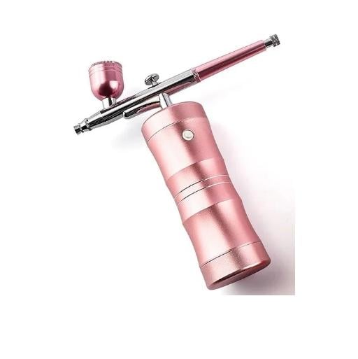 Портативный аккумуляторный аэрограф Beaty Airbrush System с USB Розовый - фото 6