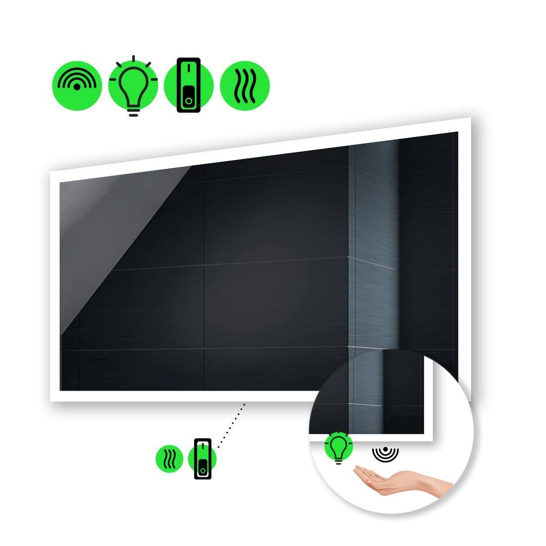 Зеркало с LED подсветкой Simphony с ИК включателем и подогревом с механическим управлением 90x80 см (Simphonyg92) Зеркало с LED подсветкой Simphony с ИК включателем и подогревом с механическим управлением 90x80 см (Simphonyg92)