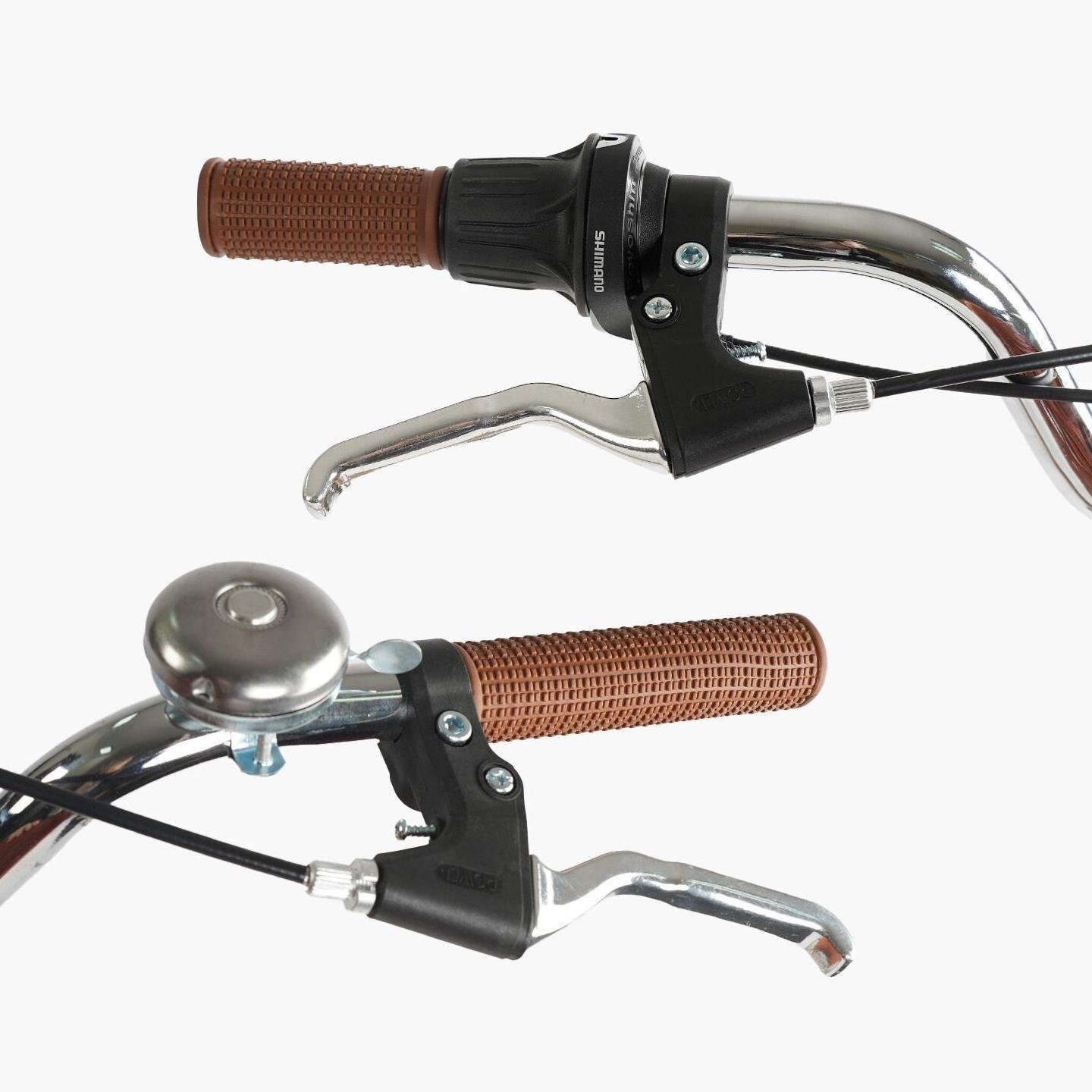 Велосипед міський Corso Polaris з кошиком та багажником рама 16,5"/26" Бежевий - фото 5