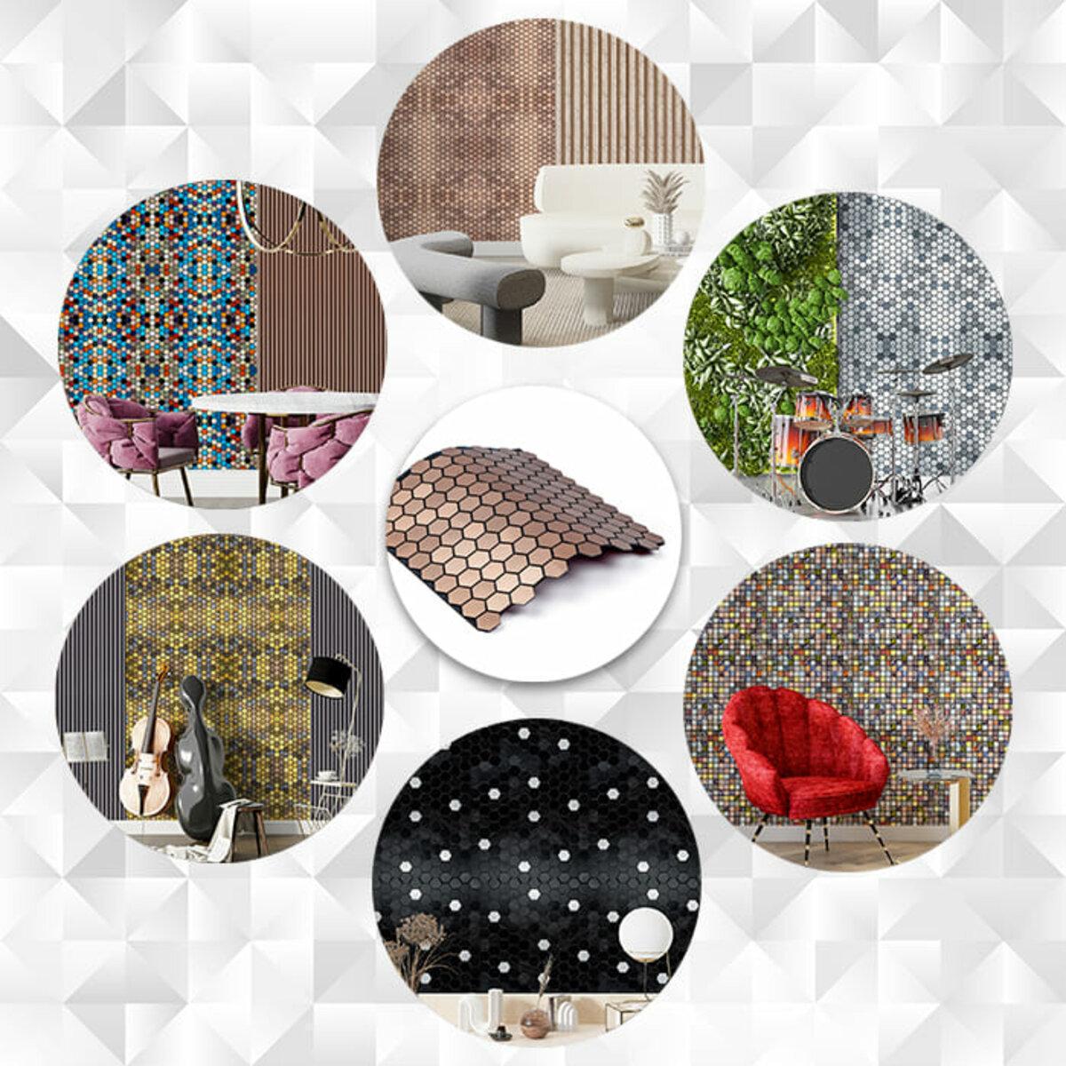 Плитка алюмінієва самоклеюча 300х300х3 мм Золоті соти (SW-00001924) - фото 6