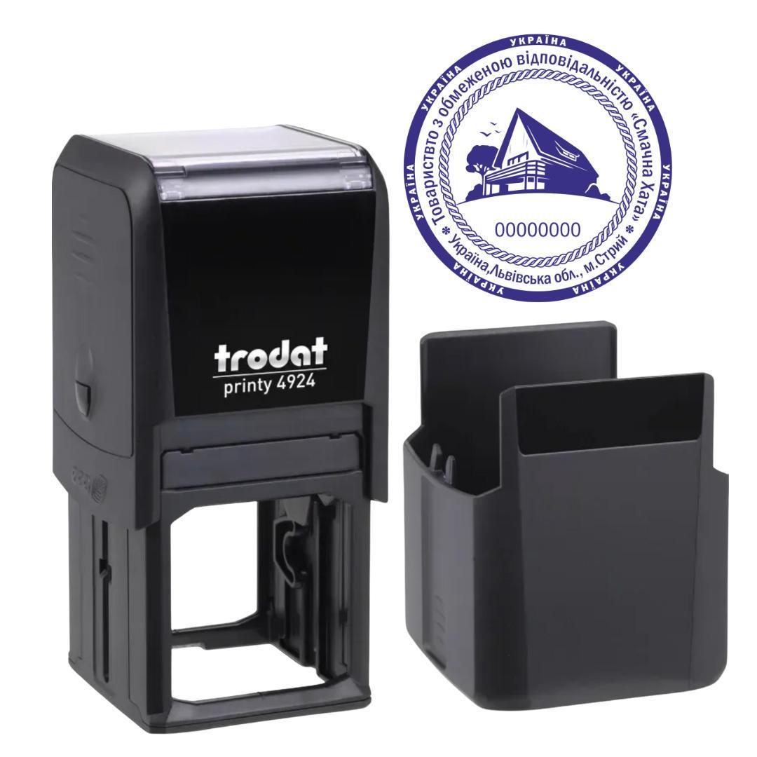 Печатка ТОВ на автоматичному оснащенні Trodat 4924 d 40 мм з ковпачком Чорний (ТОВ20/4924/B)