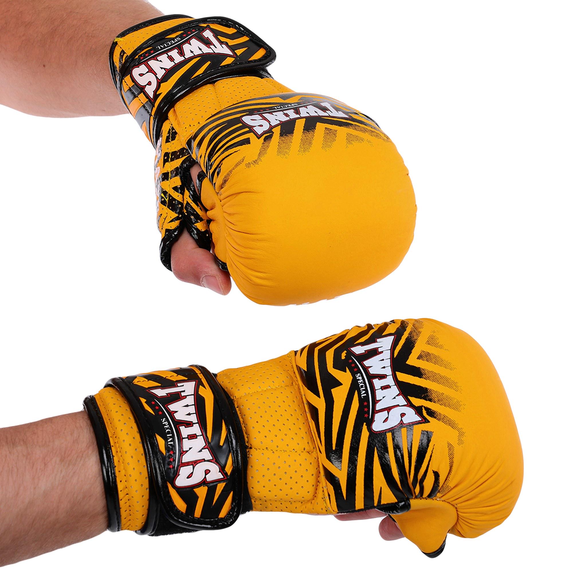 Перчатки для смешанных единоборств BO-5069 TWINS кожа р. 8 Желтый (8585053829575)
