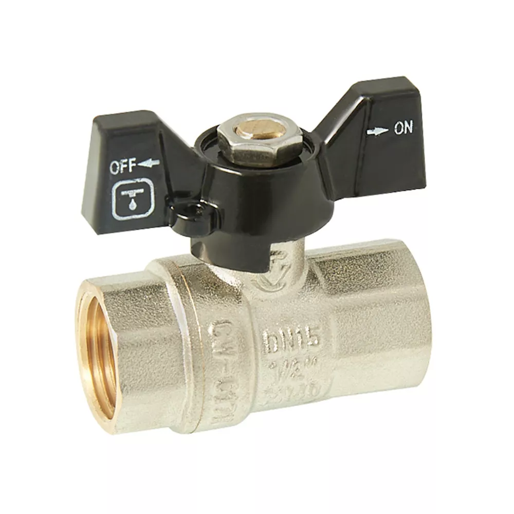 Кран кульовий ITAL PN40 ВВ метелик 1/2" Нікель (1046041)