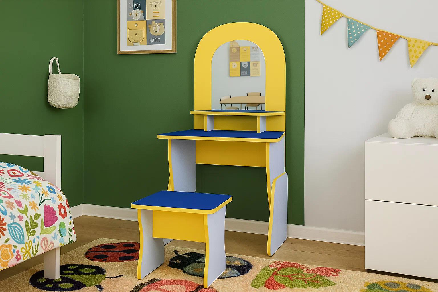 Дитяча ігрова стінка Перукарня Yellow/Blue - фото 2 Дитяча ігрова стінка Перукарня Yellow/Blue - фото 2